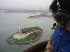 Looking down at the Statue of Liberty, she is really cool !