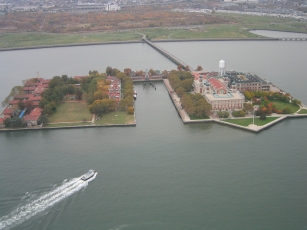 Elis Island as we fly by to NYC