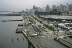 up the Hudson River. see the heliport below