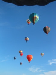 many balloons flying with me over Flemington New Jersey