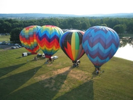photo taken from my balloon looking back on the other balloons ready to lift off